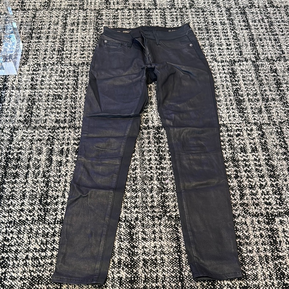 DL black leather jeans